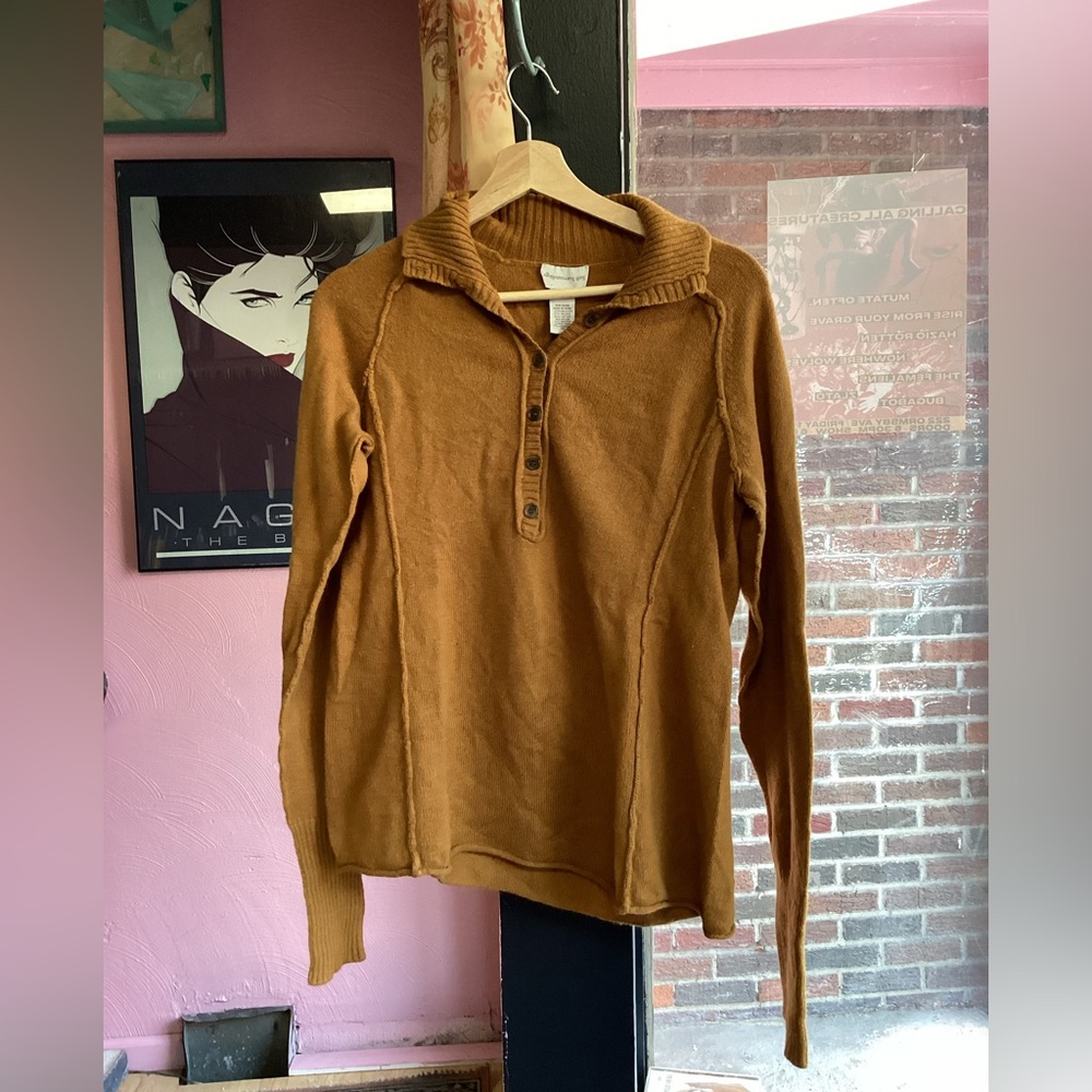 Soft Surroundings Tan Cowl Neck Sweater